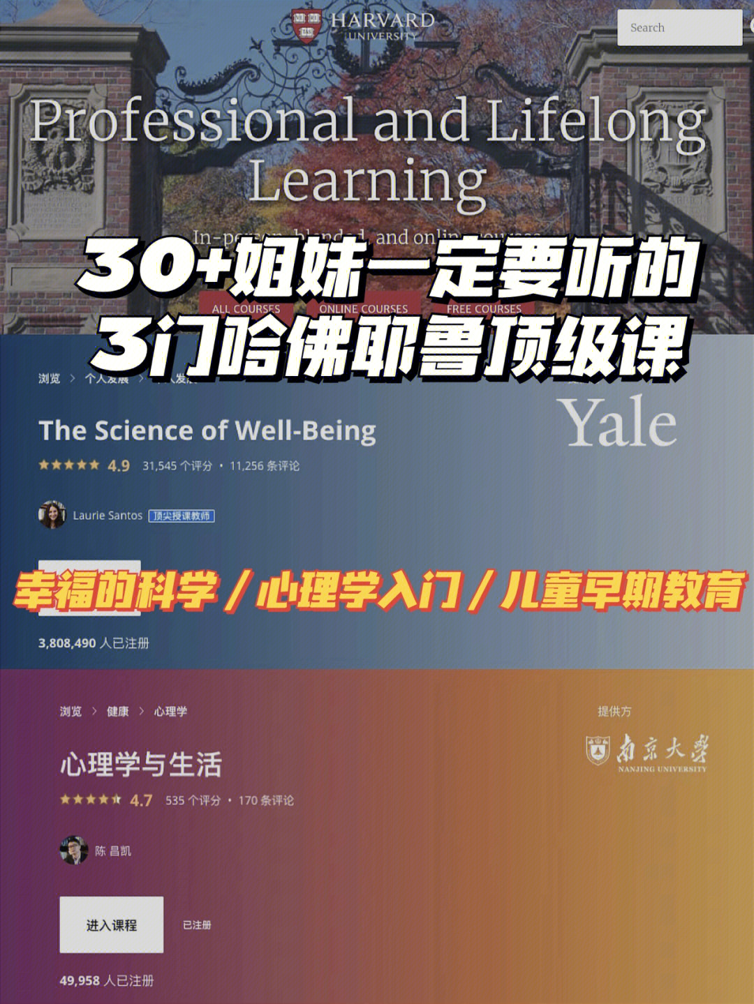 哈佛情商課哈佛智商課哈佛財商課大全集_哈佛幸福課_哈佛大學公開課幸福課