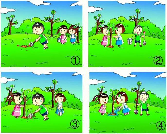 二年級植樹節看圖寫話_二年級看圖寫植樹作文_一年級看圖寫話植樹2人