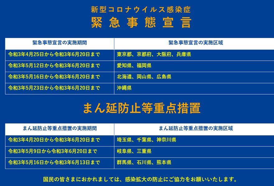 日本緊急宣言到啥時結束_日本將全面解除緊急事態宣言_日本緊急事態宣言幾次