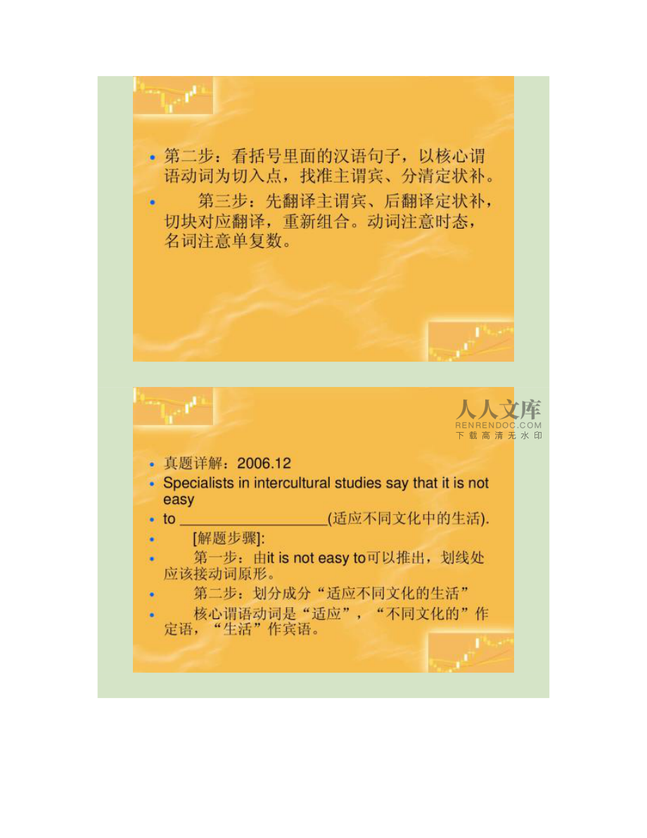 六級考試翻譯答案_英語六級英文翻譯題庫_