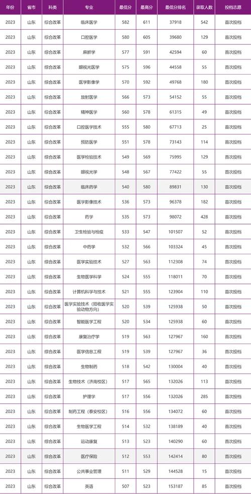 國內大學排名500強_2024年山東醫科大學錄取分數線（所有專業分數線一覽表公布）_2024年大學綜合實力排名