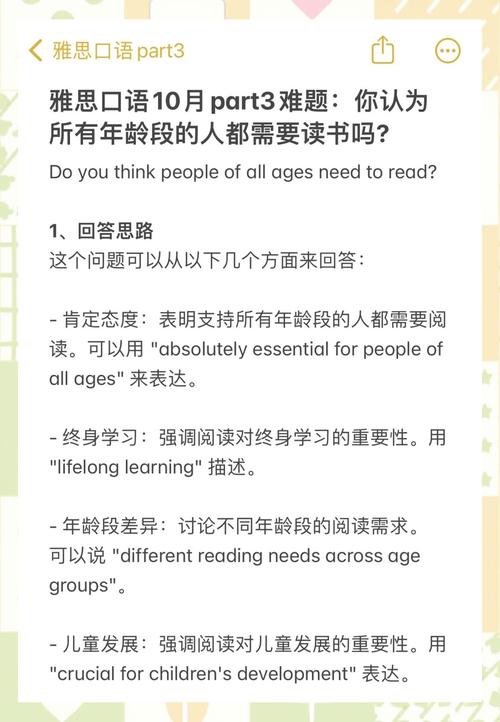 雅思口語機經_圖書與閱讀愛好_雅思口語Part1閱讀習慣