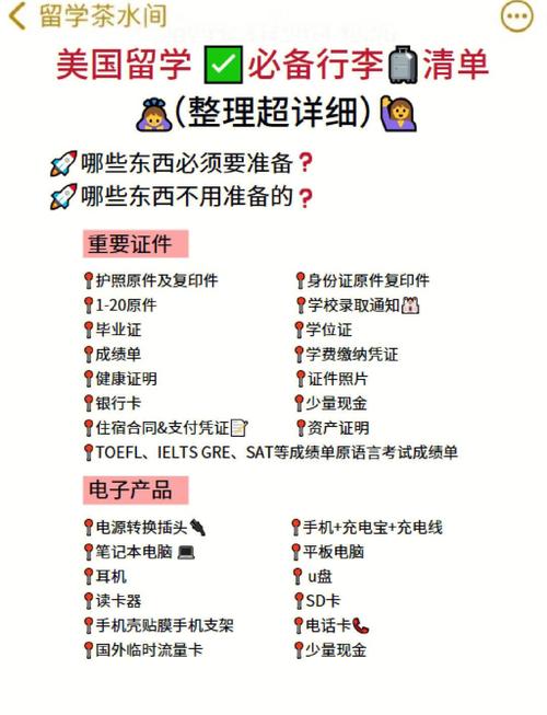 美國留學物品清單_去美國讀大學需要準備的生活物品清單_美國留學生活必備物品清單