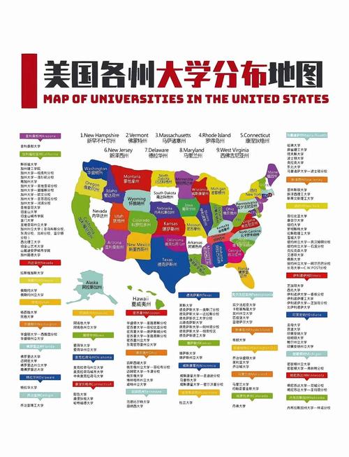 美國大學區(qū)域劃分_美國大學地圖_美國大學電子地圖高清版