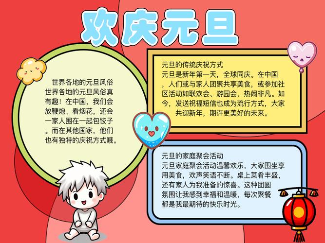 喜迎新年的手抄報內容_元旦海報內容怎么寫_慶元旦迎新年手抄報內容