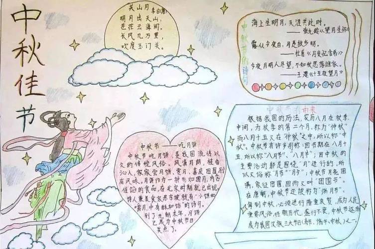 中秋節手抄報模板內容_中秋節手抄報祝福語_二年級中秋節手抄報