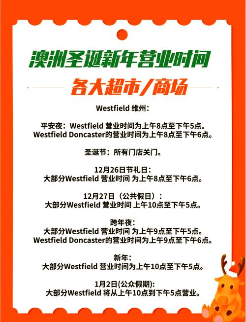 圣誕節(jié)澳洲商超營業(yè)時(shí)間_圣誕購物_平安夜至元旦澳洲超市營業(yè)安排