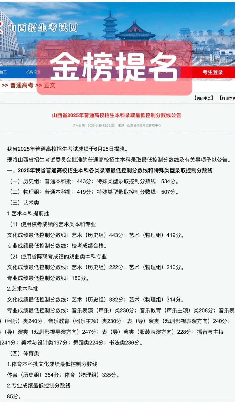 2025年高考錄取線_山西高考成績查詢時間及渠道 2025年6月25日 查詢渠道_2025年山西高考分?jǐn)?shù)線 物理類本科線419分 歷史類本科線443分
